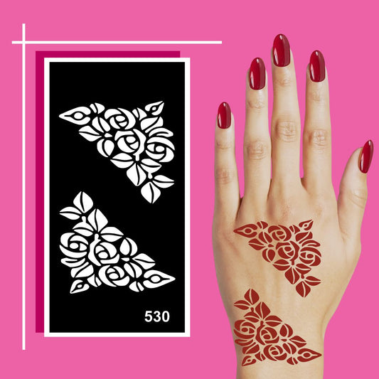 Floral Fantasy Mehndi Stencil Art Templates for Kids, Teens, and Adults