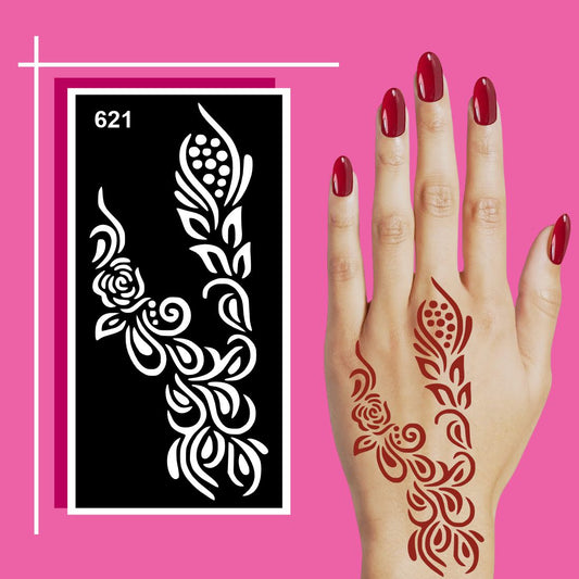 Soft Design Mehndi Stencil With Smooth Curves Made for Young Users