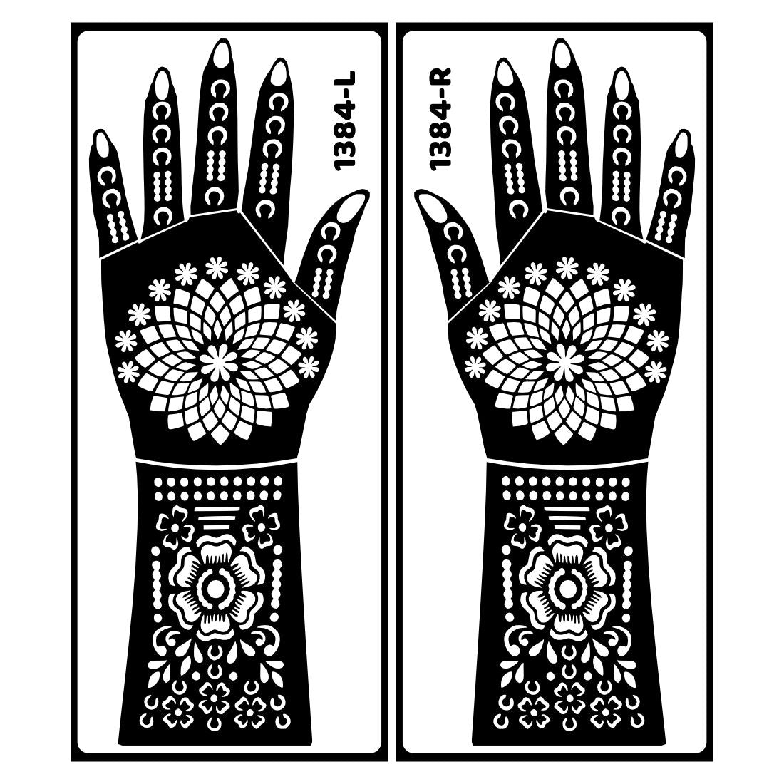 Artistic Mandala Bridal Mehndi Stencil Sticker For Wedding Festivities Easy To Use With Instant Beautiful Design