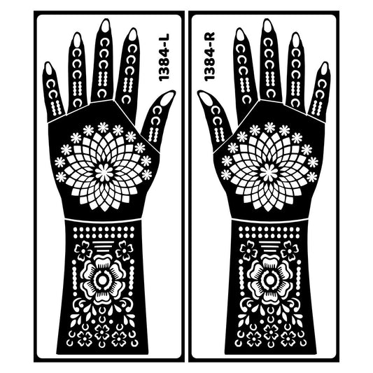 Artistic Mandala Bridal Mehndi Stencil Sticker For Wedding Festivities Easy To Use With Instant Beautiful Design