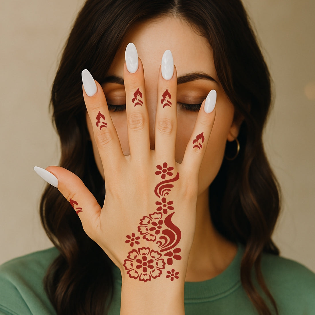 Modern Mehndi Stencil Sticker for Any Festive Look One Set For Each Hand