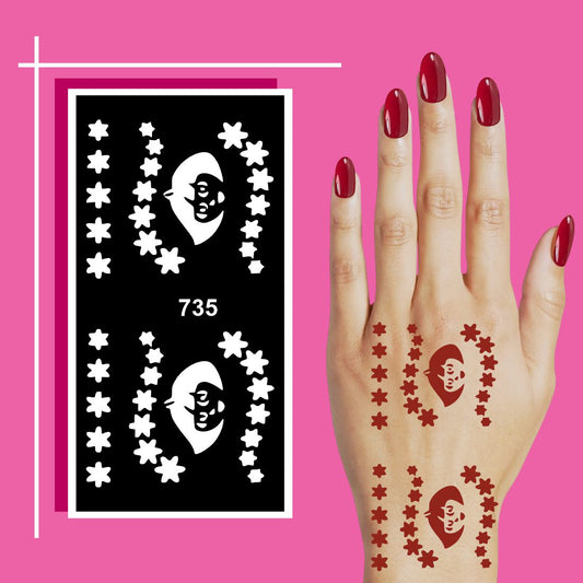 Detailed and Artistic Mehndi Stencil Designs with Peel-Off Application for Beginner