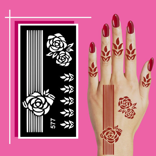 Henna Design Sticker Stencil Sheets for DIY Creative Mehndi Sessions at Home
