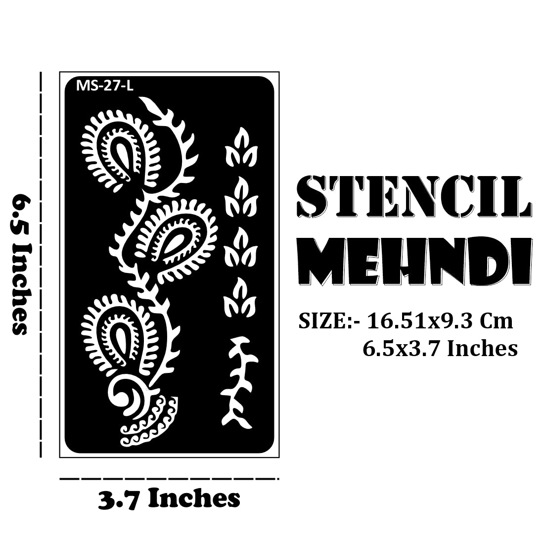 Back Hand Classic Henna Tattoo Sticker for a Traditional Look Stencil Mahndi Sticker One Set For Each Hand