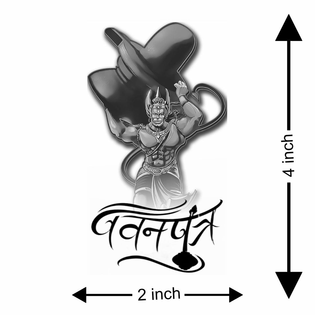 Temporary Tattoowala God Pawanputra Hanuman Temporary Tattoo for Men and Women Waterproof Sticker