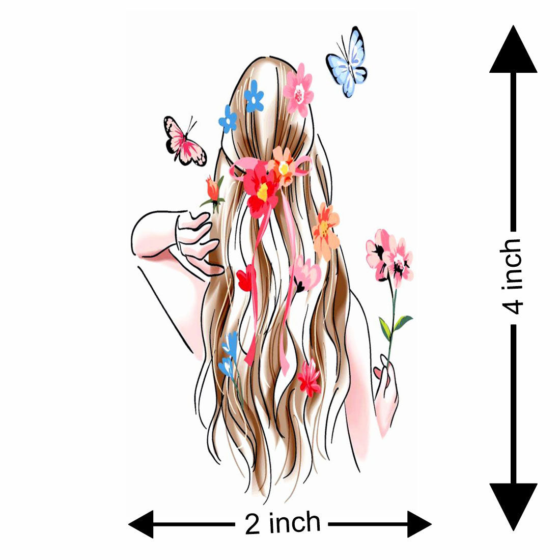 Temporary Tattoowala Beautiful Girl Colourful Temporary Tattoo for Men and Women Waterproof Sticker