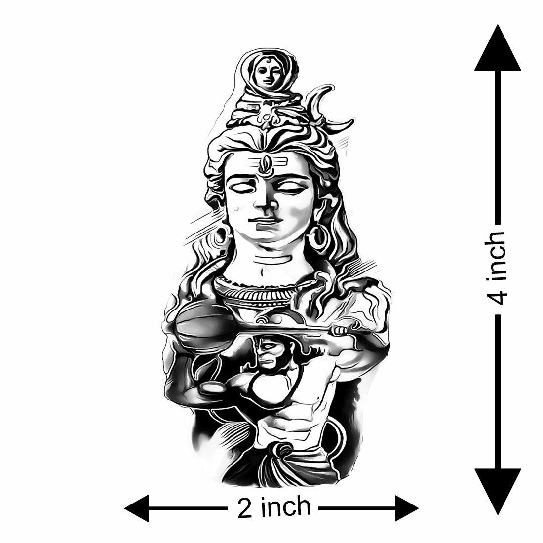 Temporary Tattoowala God Hanuman With Shivling Temporary Tattoo for Men and Women Waterproof Sticker