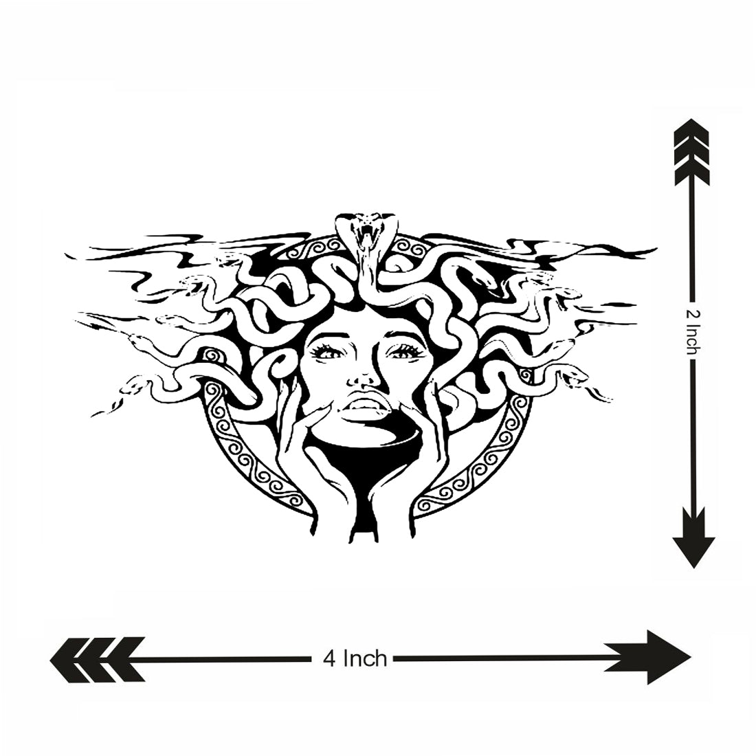 New Girl With Snake Temporary Tattoo For Men and Woman
