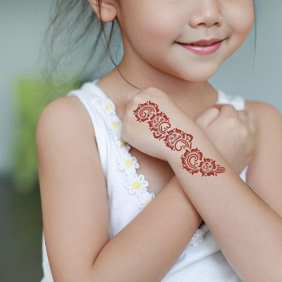 Beginner Mehndi Practice Sticker with Artistic Patterns for Children