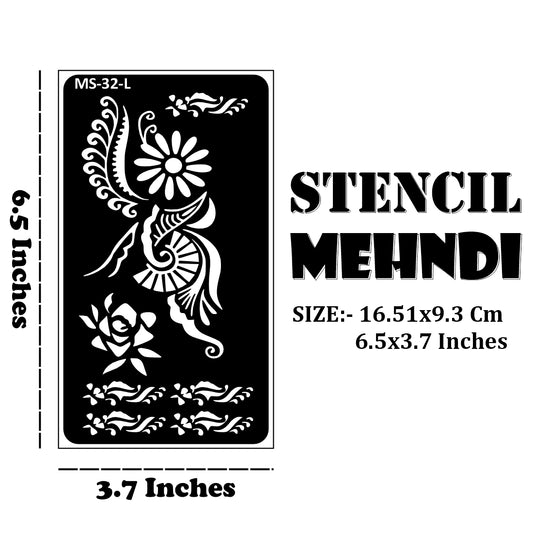 Traditional Floral Mehndi Design Sticker for Girls Stencil Mehndi Sticker One Set For Each Hand
