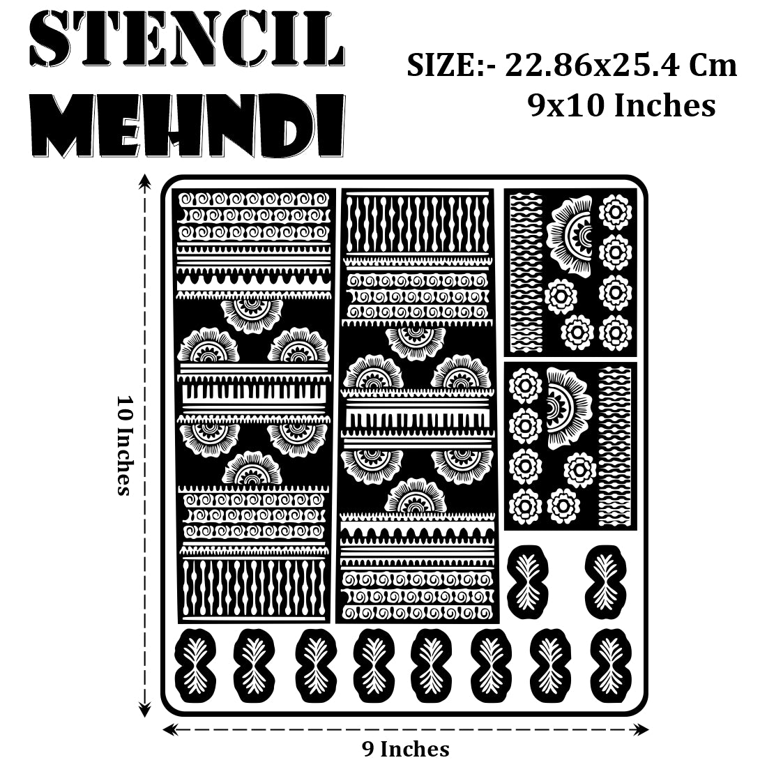 Rose Designs Flowers Stencil Mehndi Sticker For Ever Time Use With Easy Apply And Beautiful Design