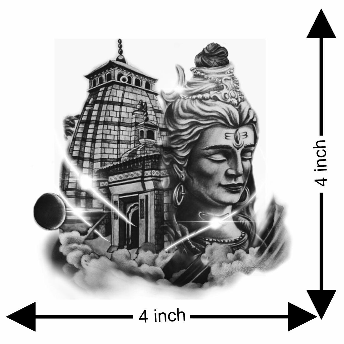 Temporary Tattoowala Kedarnath With Shiv Black Colourful Temporary Tattoo for Men and Women Waterproof Sticker