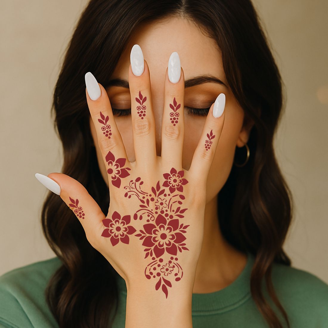Henna , Stencil Sticker for Artistic Hand Decoration Easy to Apply & Perfect for All Occasions