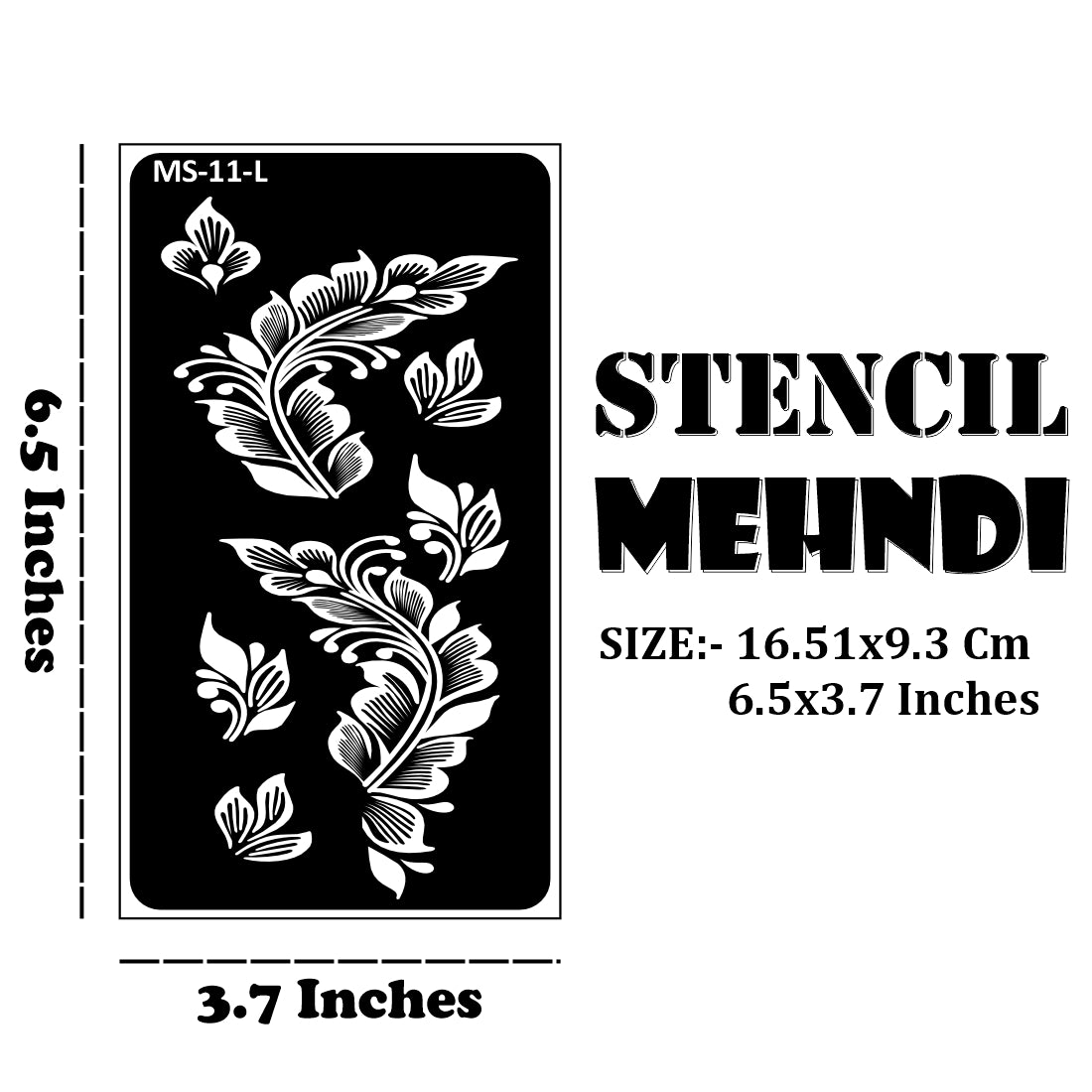 Beautiful Henna Quick Apply Stencil Mehndi Sticker With Floral One Set For Each Hand