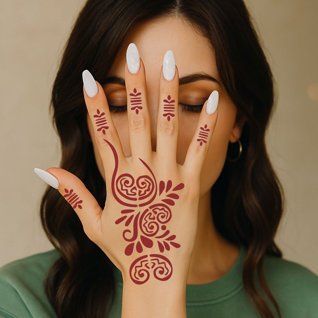 Designer Floral Henna Stencil Easy to Apply & Perfect for All Occasions