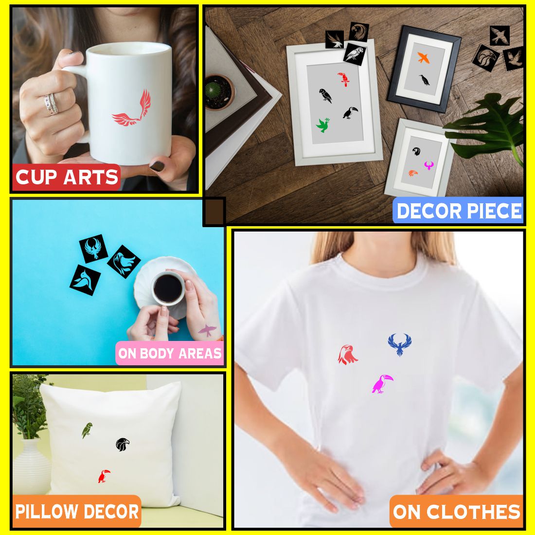 Lion, Tree & Multi Designs Small Stencil Sticker For Kids |Kids can decorate notebooks, drawings, or school projects with Stencil stickers