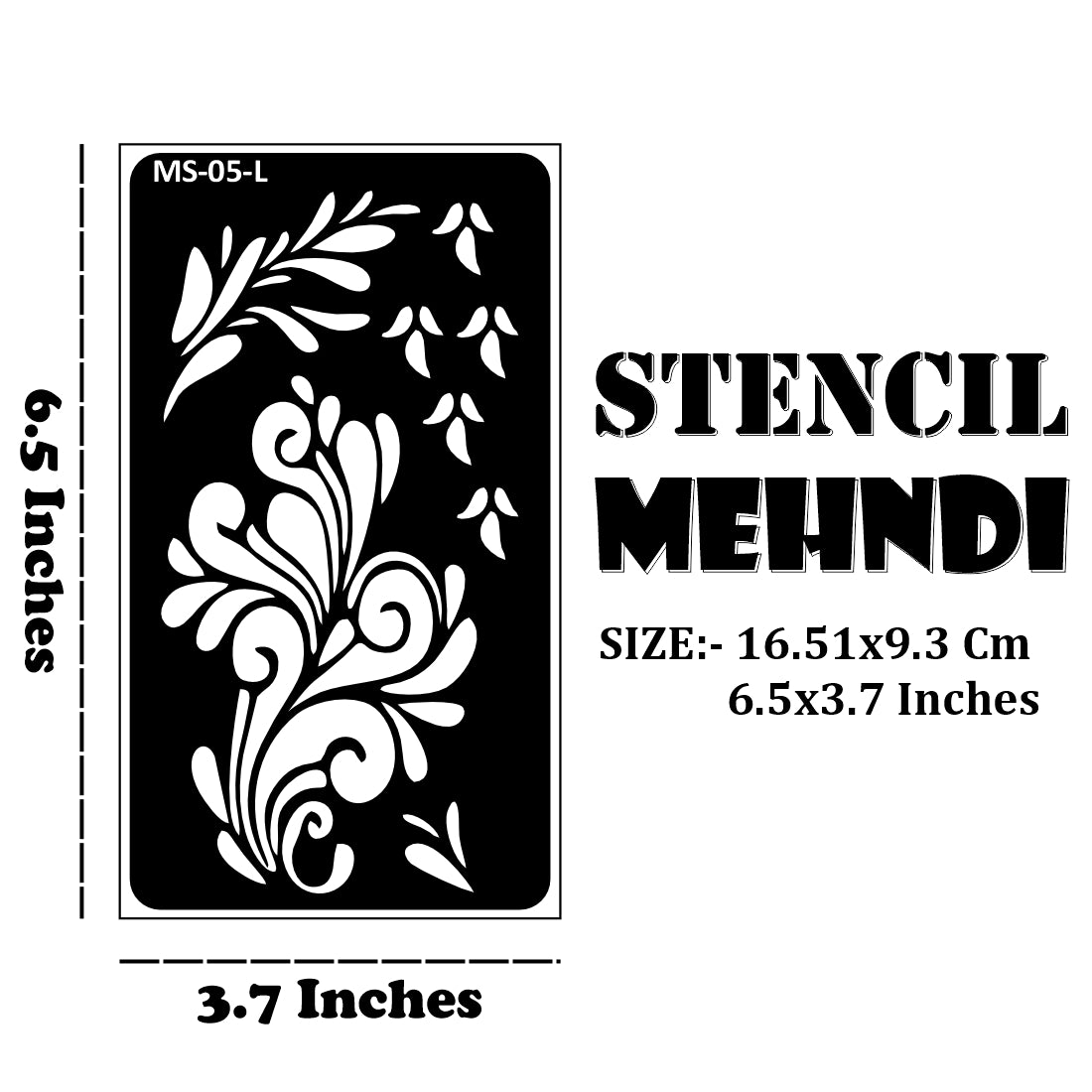 Flower Simple and Quick Mehndi Stencil Sticker One Set For Each Hand