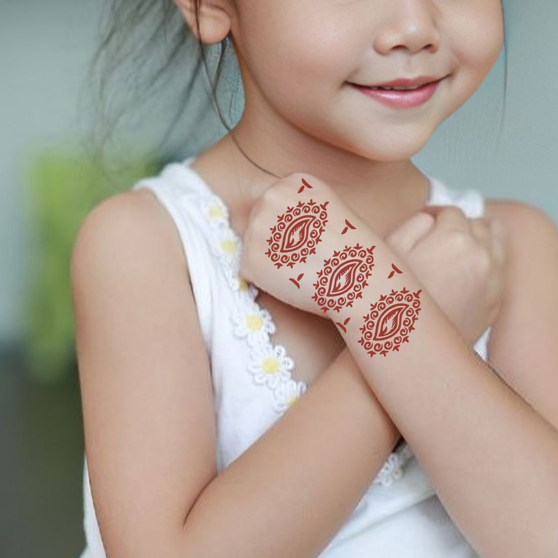 Henna Art Stencil Sticker Pack with Bold, Curvy, and Swirl Patterns for Creative Use