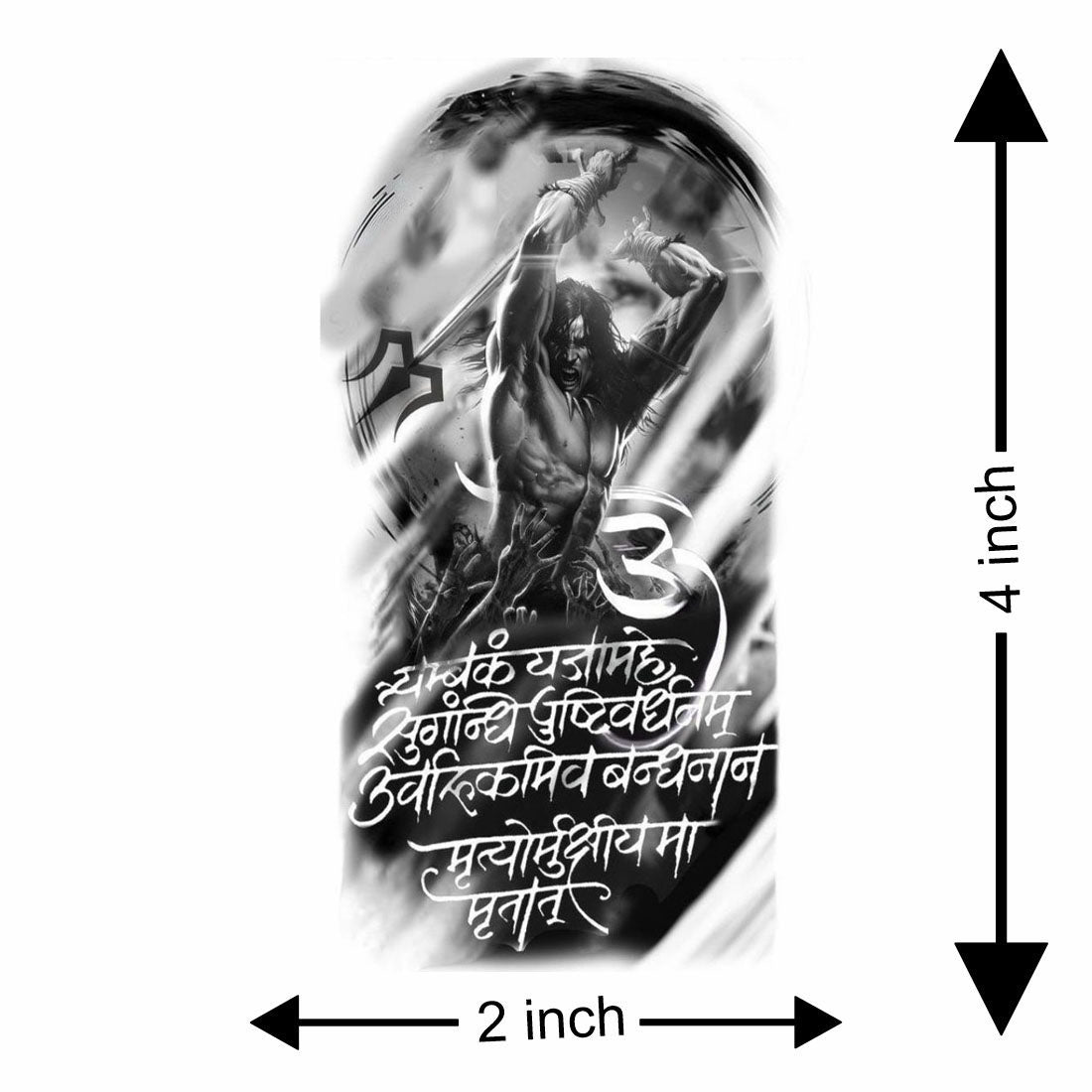 Temporary Tattoowala Shiv Maha Mrityunjaya Mantra Temporary Tattoo for Men and Women Waterproof Sticker