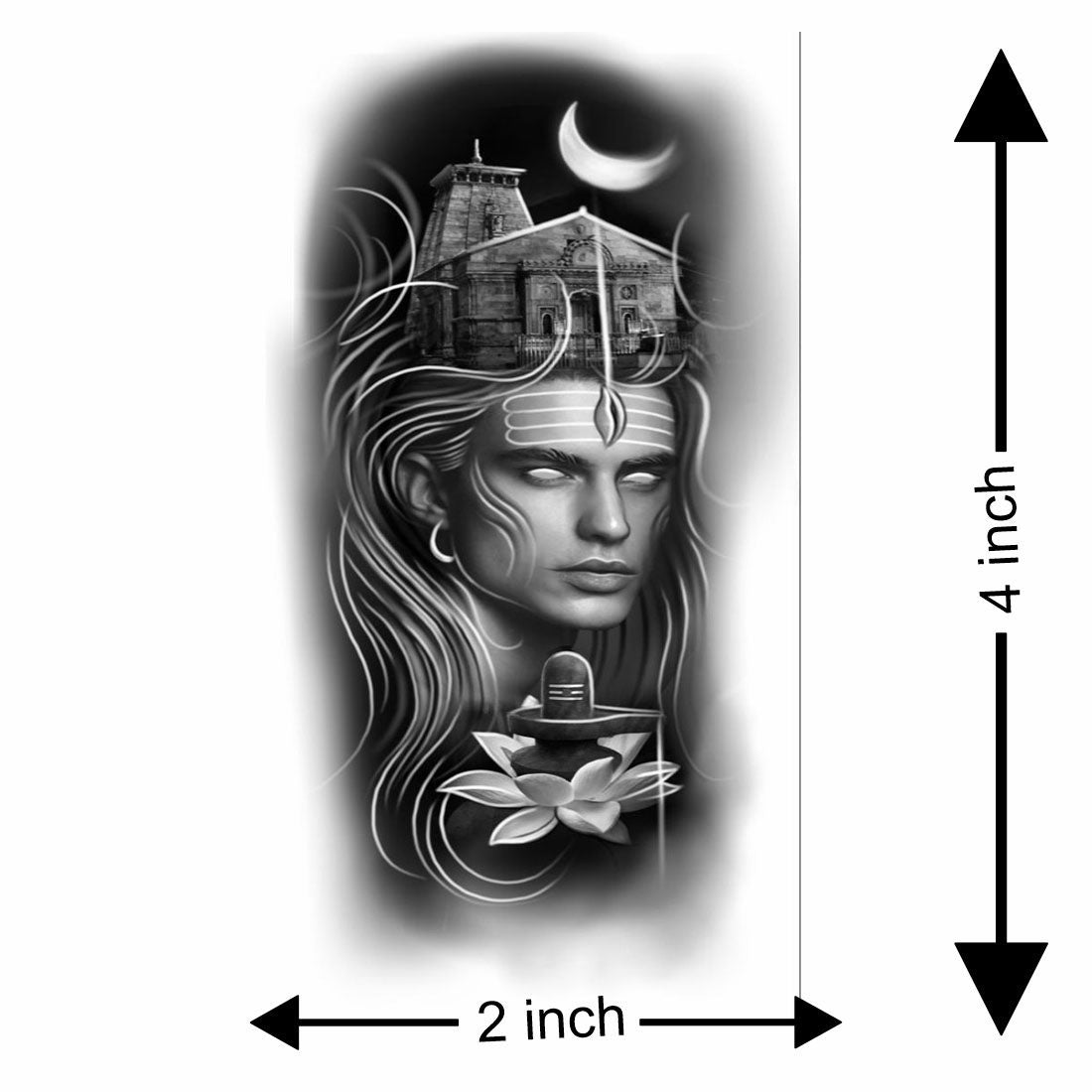 Temporary Tattoowala God Shiv With Lotus Temporary Tattoo for Men and Women Waterproof Sticker