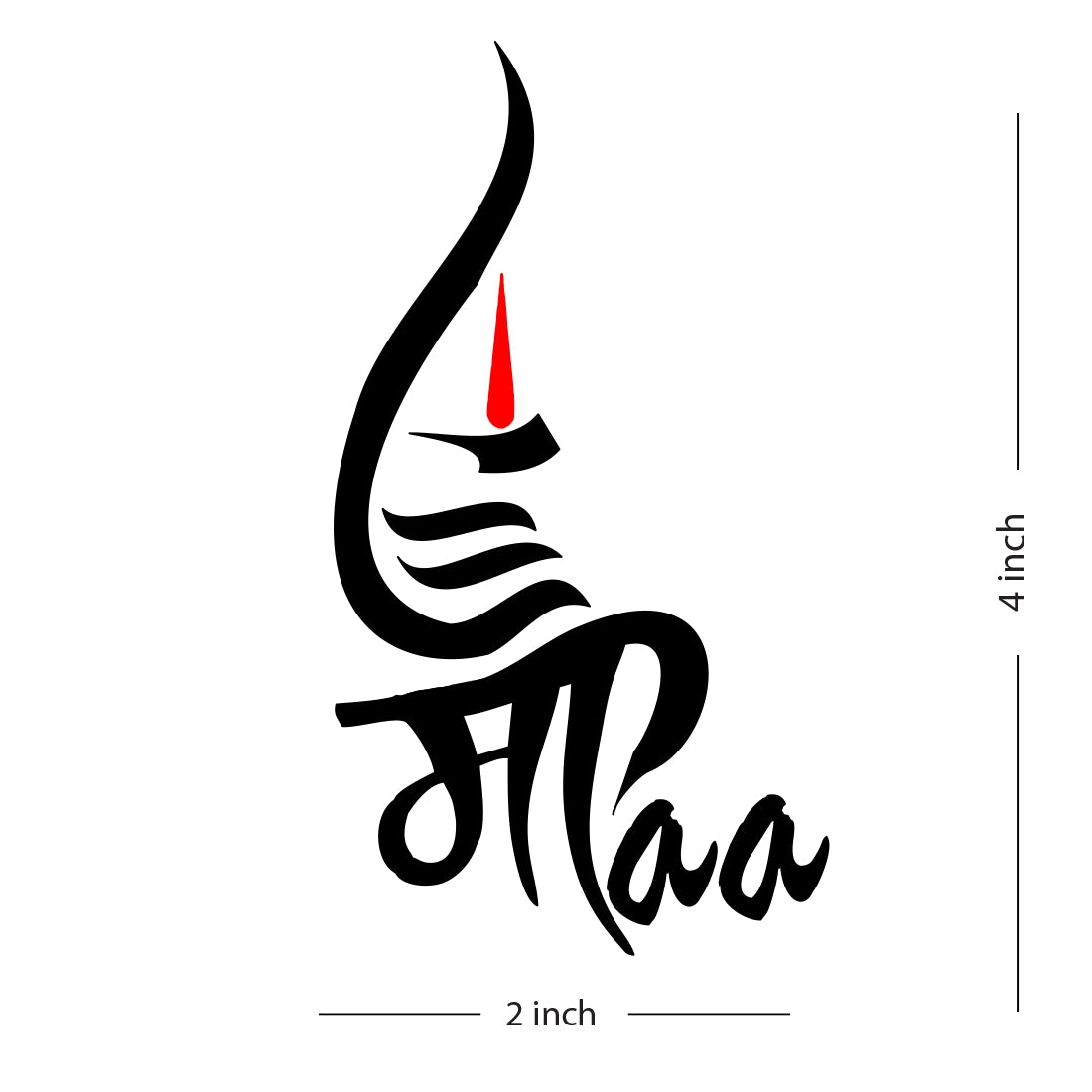 New Maa Paa Tilak Black Tattoo Waterproof Temporary Body Tattoo