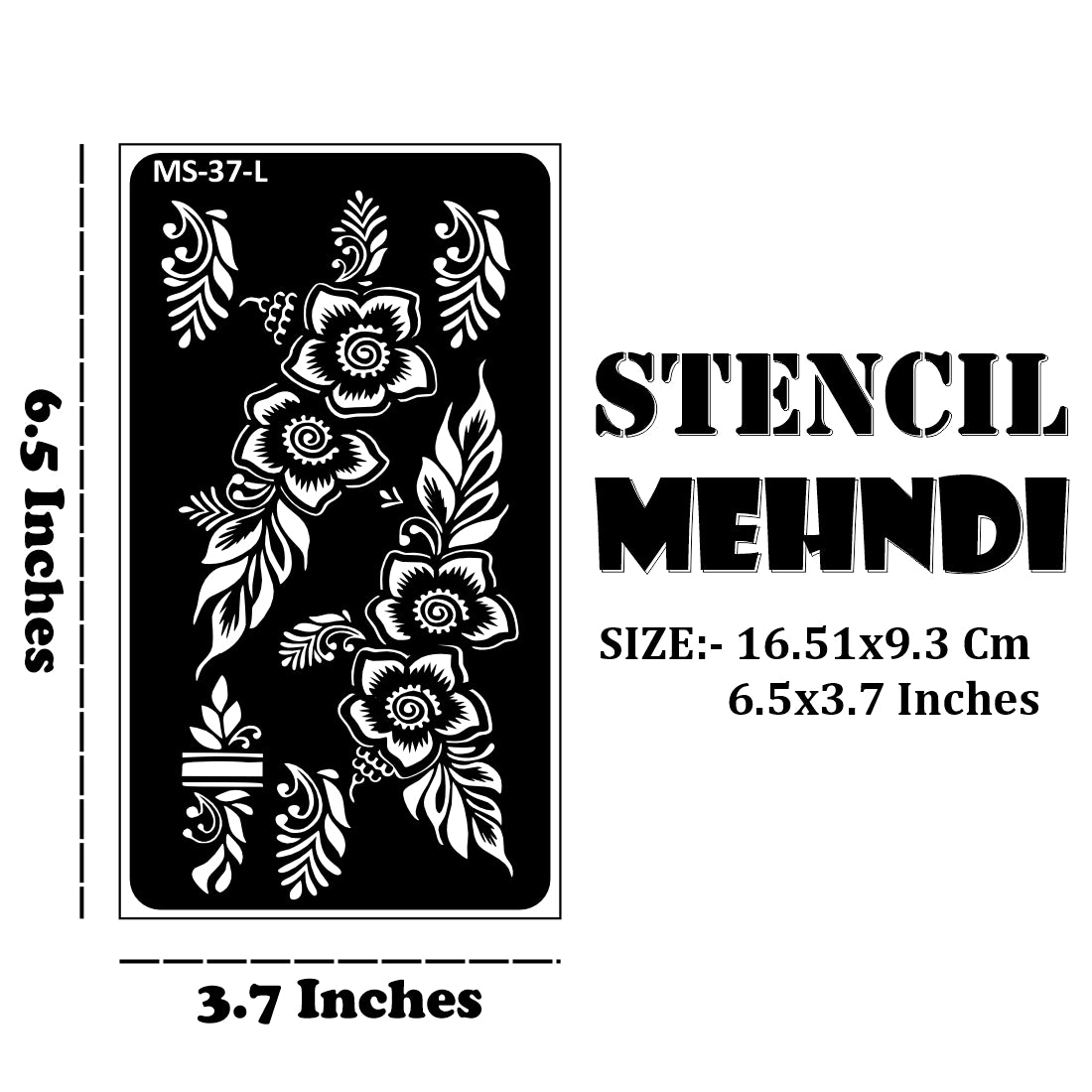 Beautiful Flower And Figer Great for Quick Use Before Parties Stencil Mehndi Sticker One Set For Each Hand
