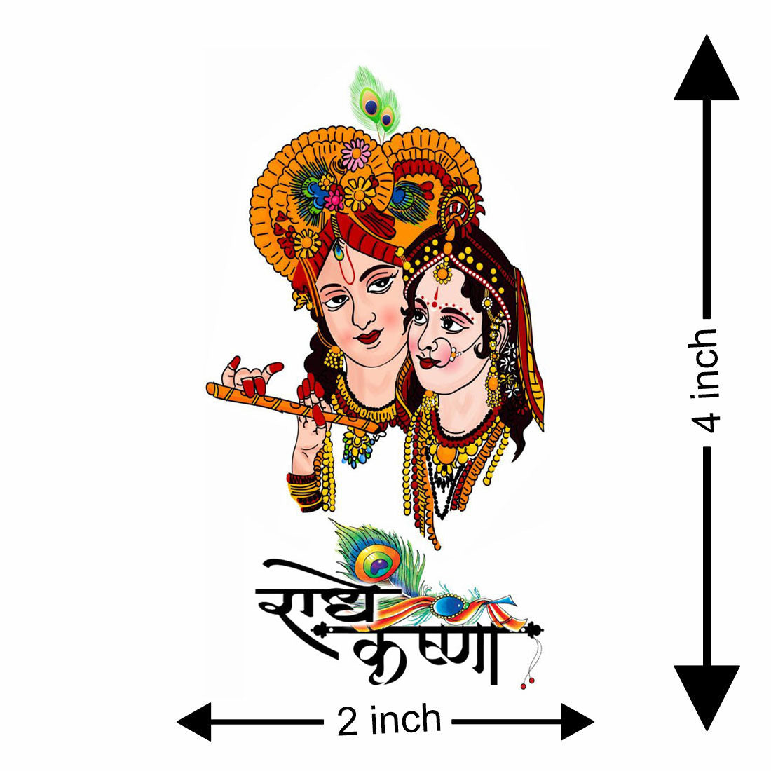 Temporary Tattoowala God Radha Krishna Temporary Tattoo for Men and Women Waterproof Sticker