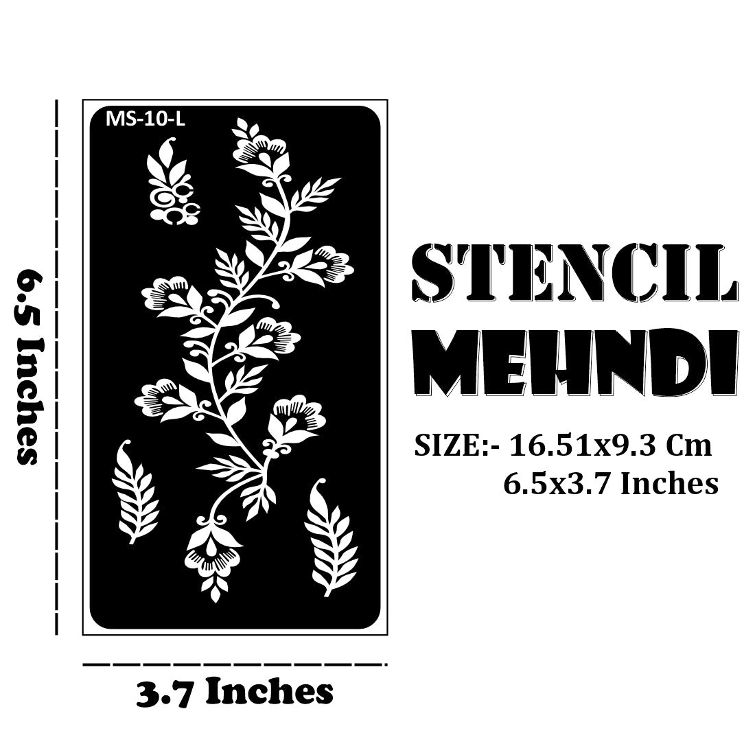Tulip Flower Design Ideal for Traditional and Occasions Stencil Mehndi Sticker One Set For Each Hand