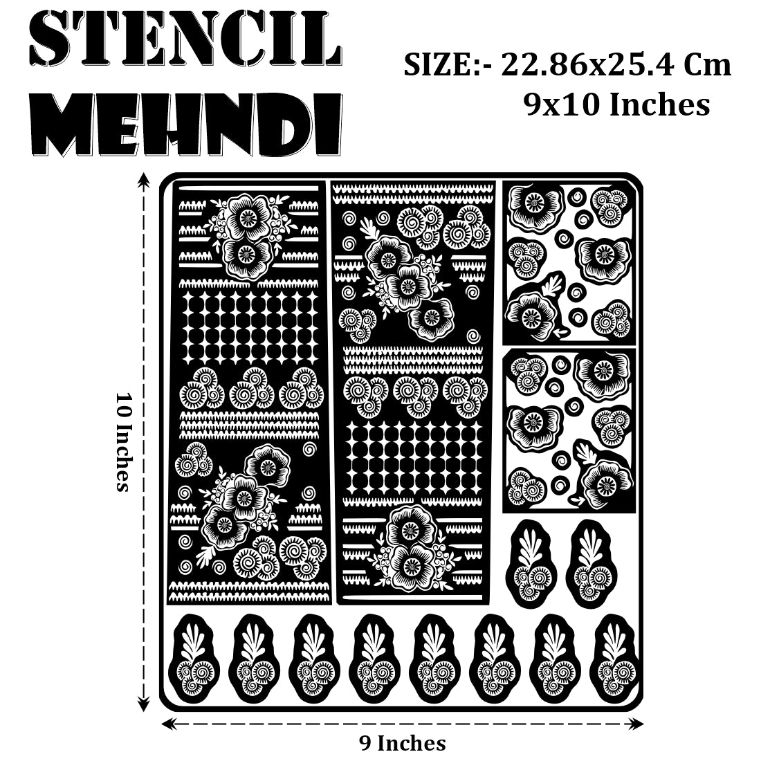 Floral Pattern Mehndi Stencil Sticker with Elegant Design making your special moments With Stencil Mehndi Sticker