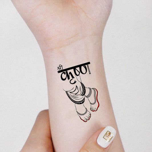Temporary Tattoowala Shree Krishna God Tattoo on Hand Waterproof Temporary Body Tattoo