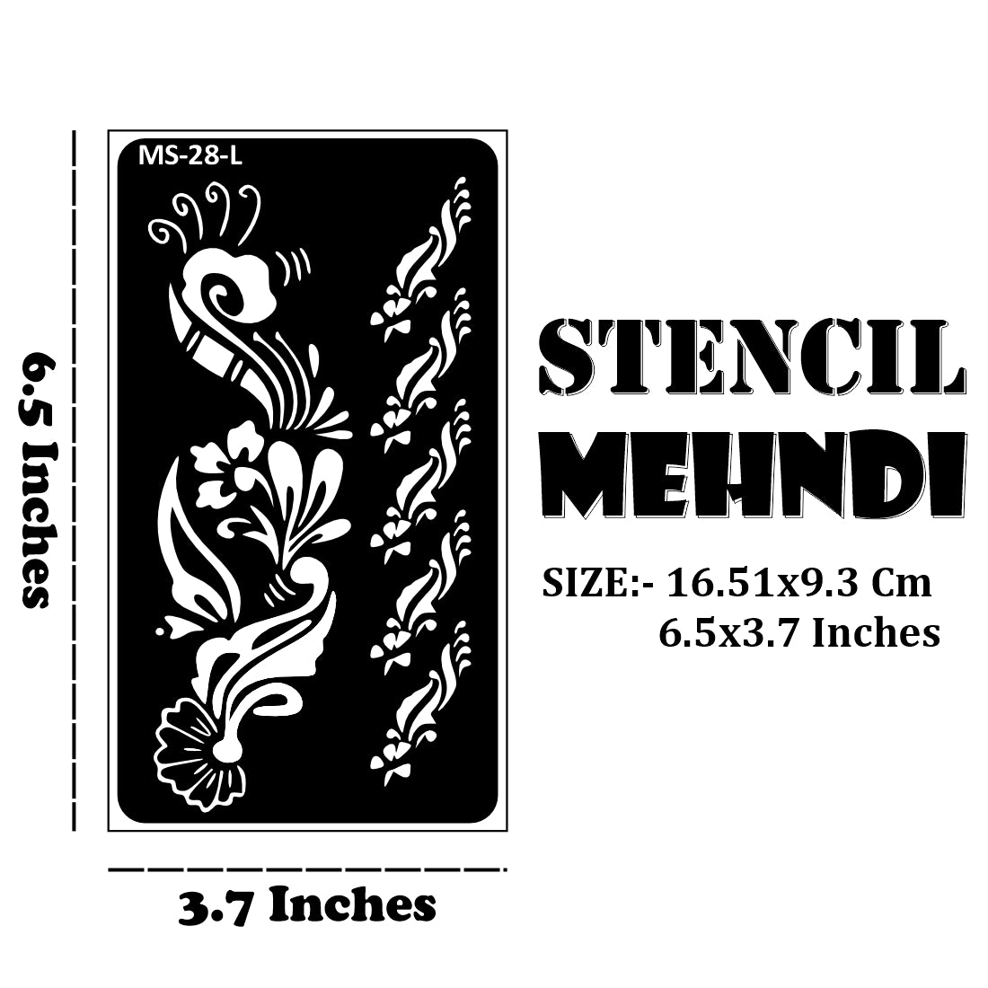 Flower And Leaf Design Perfect for Bridal Family Functions Stencil Mehndi Sticker One Set For Each Hand