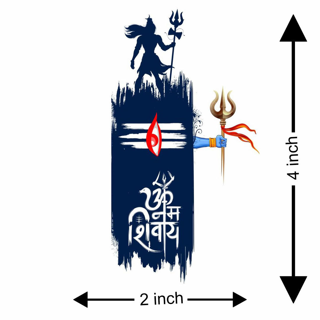 Temporary Tattoowala Om Colourful Shivling Temporary Tattoo for Men and Women Waterproof Sticker