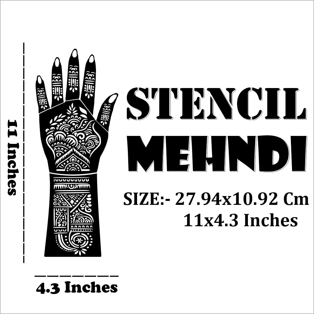 Unique Bride And Groom Portrait Mehndi Stencil Sticker For Rituals Easy To Use With Instant Beautiful Design