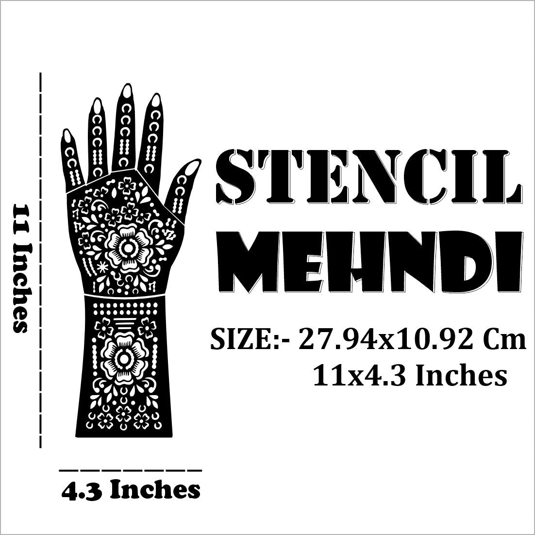 Traditional Theme Bridal Mehndi Stencil Sticker With Intricate Artwork Easy To Use With Instant Beautiful Design