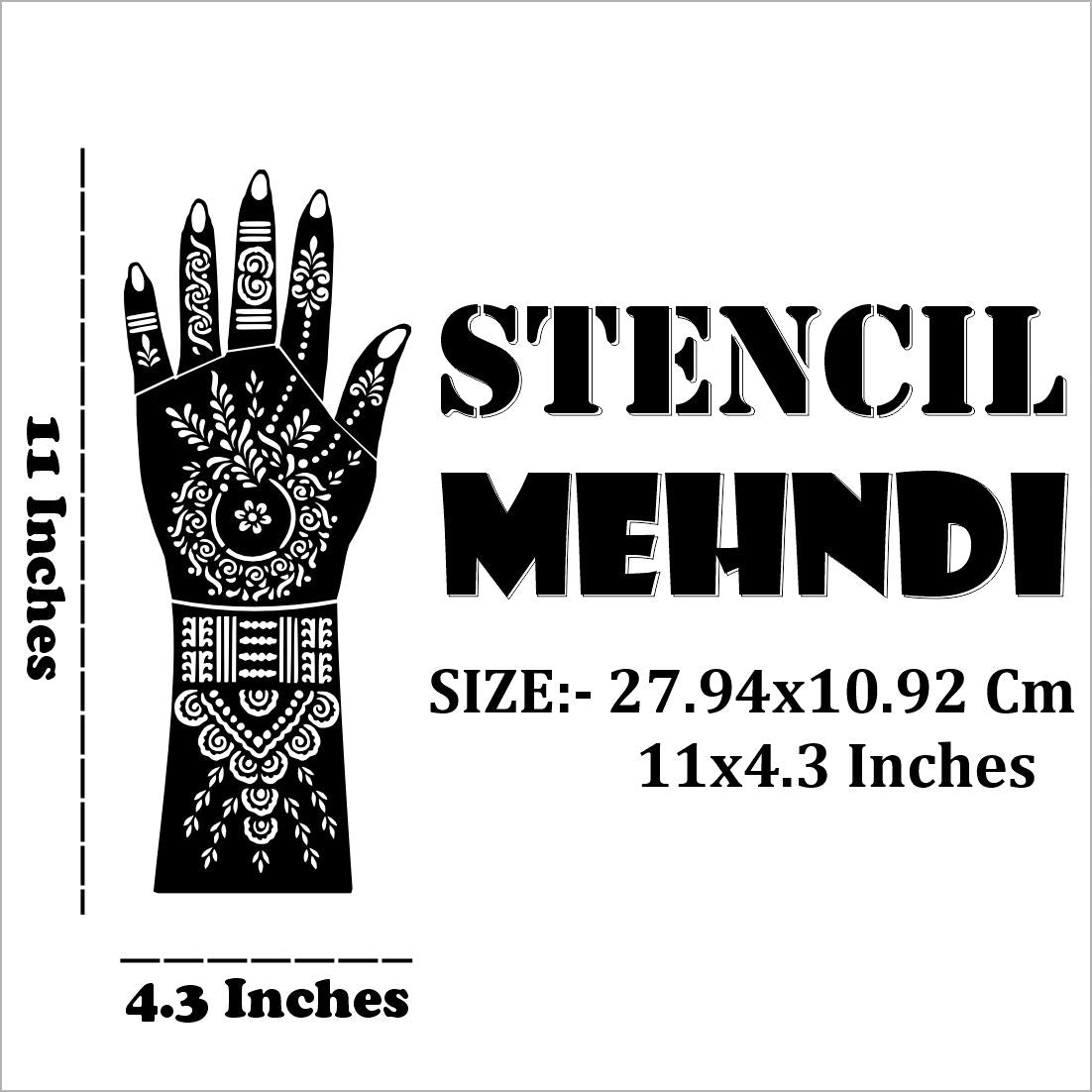 Elegant Floral Pattern Bridal Mehndi Stencil Sticker For Bride’s Special Day Easy To Use With Instant Beautiful Design
