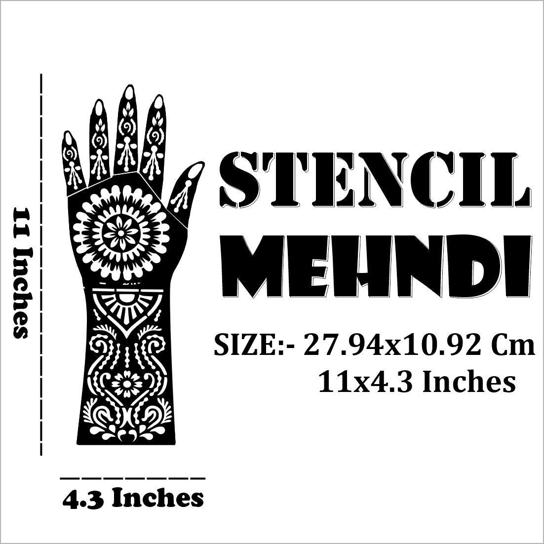 Premium Bridal Mehndi Stencil Sticker With Henna-Inspired Easy To Use With Instant Beautiful Design
