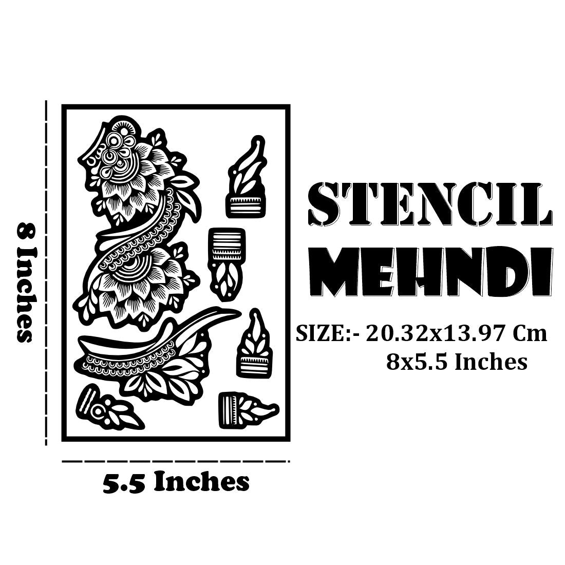 Graceful Leaf & Petal Mehndi Stencil For Weddings, Festivals & Special Events