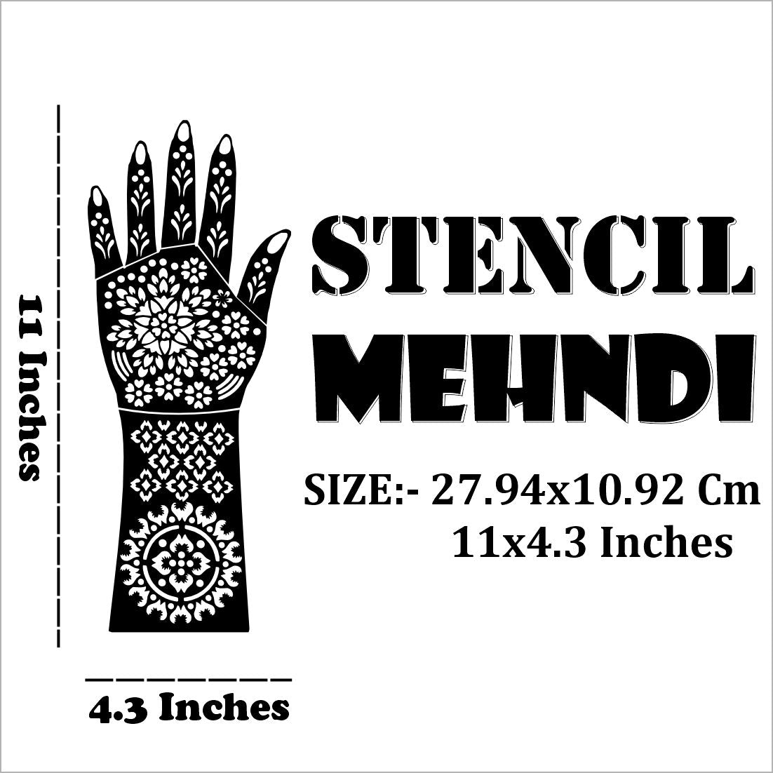 Full Hand Bridal Mehndi Stencil Sticker With Love Birds And Floral Art Easy To Use With Instant Beautiful Design