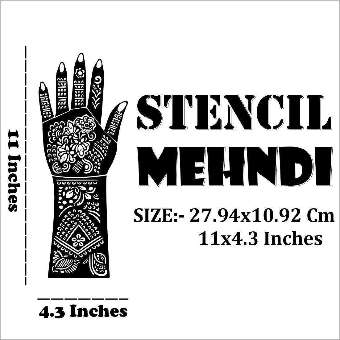 Henna Bridal Mehndi Stencil Sticker With Cultural Patterns Easy To Use With Instant Beautiful Design