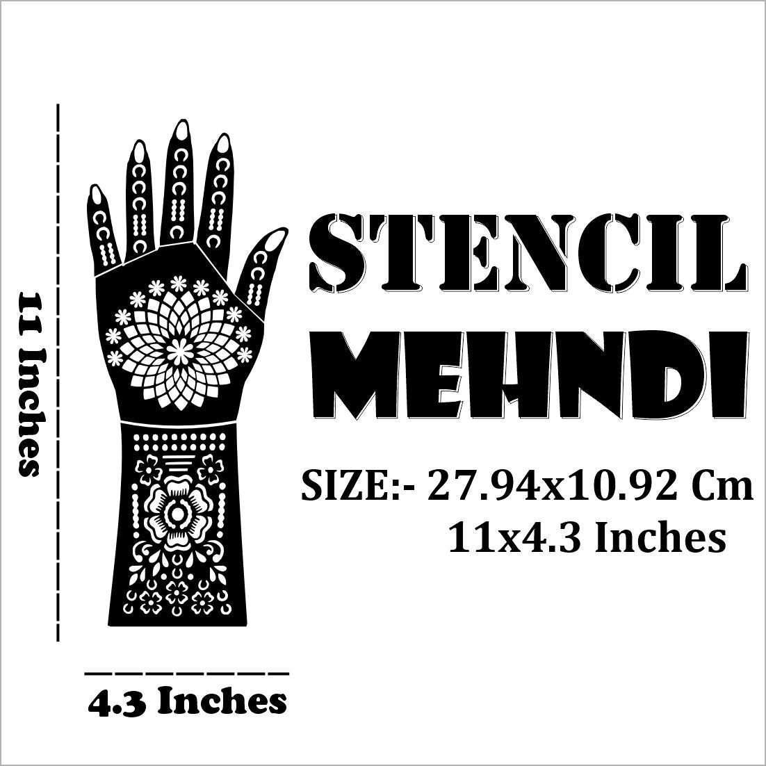 Artistic Mandala Bridal Mehndi Stencil Sticker For Wedding Festivities Easy To Use With Instant Beautiful Design