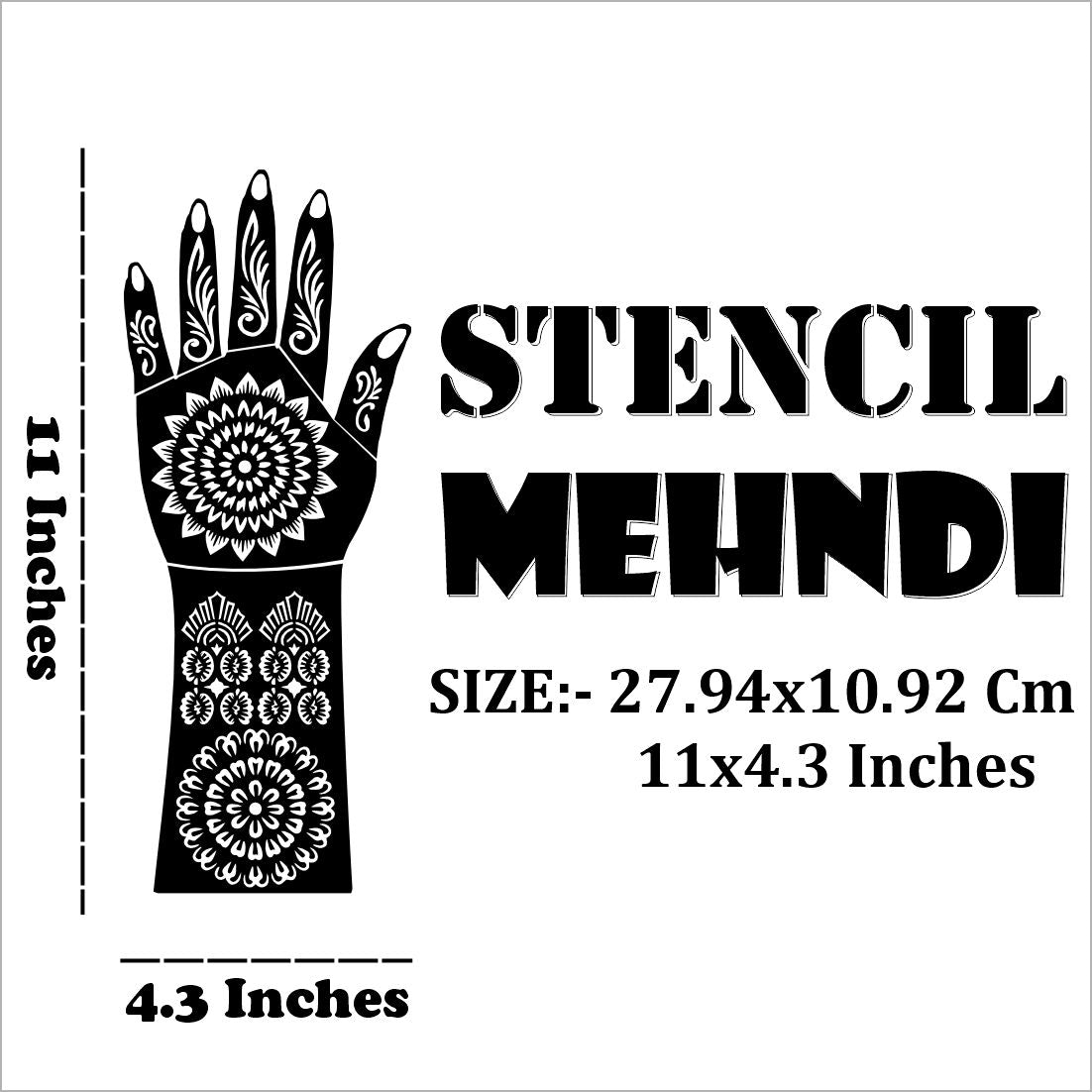 Premium Bridal Mehndi Stencil Sticker With Henna-Inspired Easy To Use With Instant Beautiful Design
