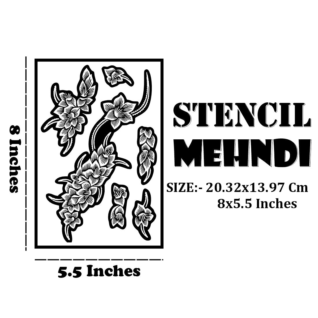 Elegant Floral & Leaf Mehndi Stencil For Quick & Professional Henna Designs