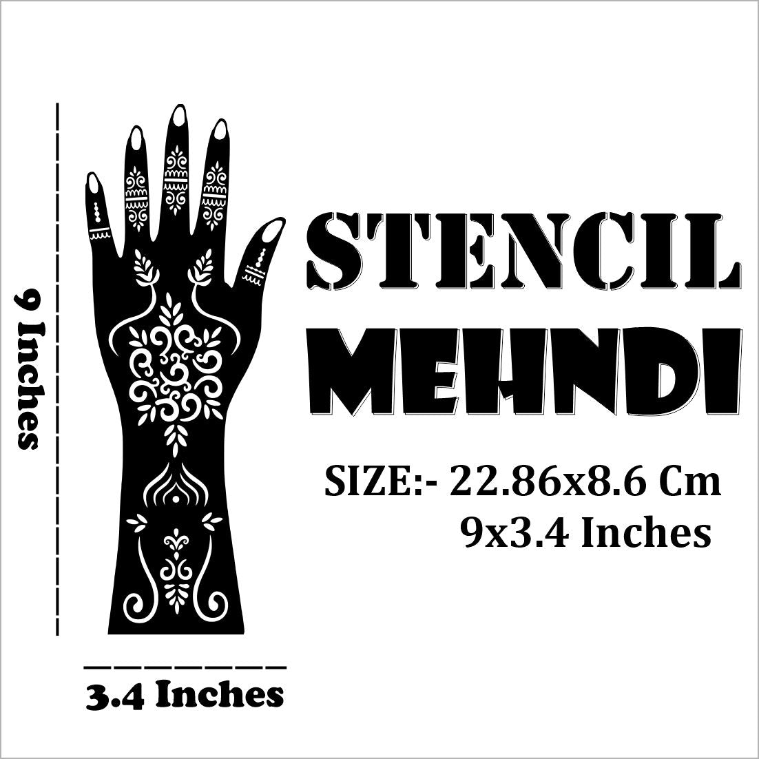 Wedding Mehndi Stencil Sticker for Functions and Family Celebrations Peel And Stick Stencil Mehndi Sticker For Women, Girls And Teen-age