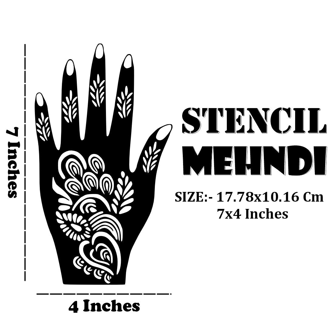 Cute Flower Mehndi Sticker Peel And Stick Stencil Mehndi Sticker For Women, Girls And Teen-age