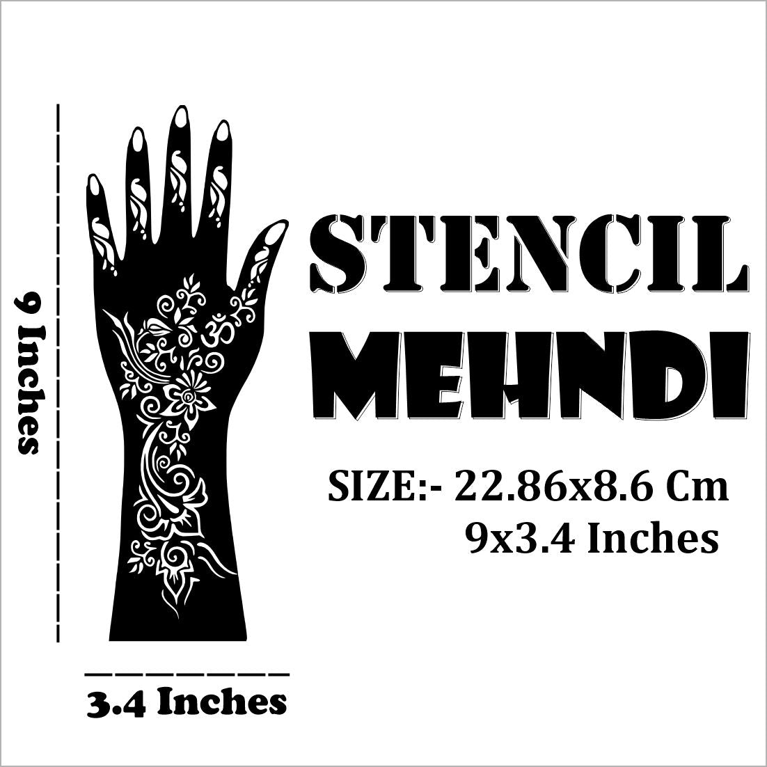 Wedding Season Mehndi Stencil Sticker with Impressive Henna Designs Peel And Stick Stencil Mehndi Sticker For Women, Girls And Teen-age