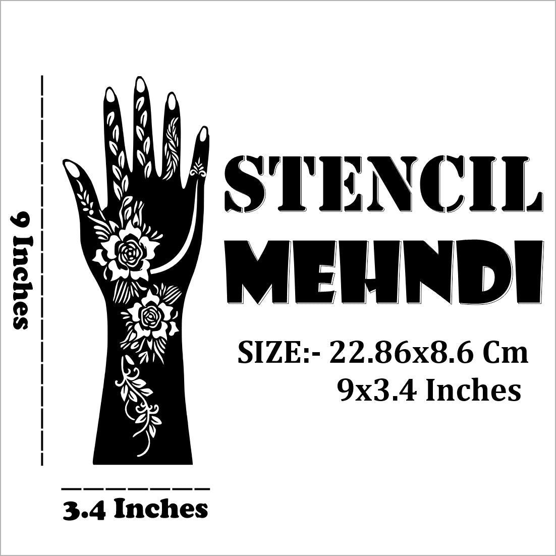 Mandala and Floral Mehndi Stencil Sticker for Creative Henna Design Peel And Stick Stencil Mehndi Sticker For Women, Girls And Teen-age
