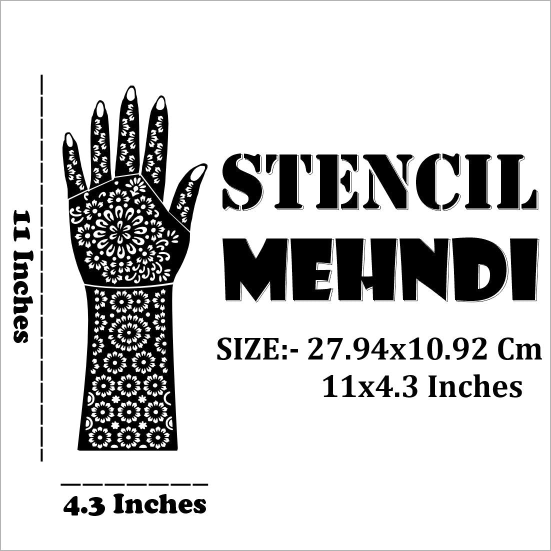 Bride Style Mehndi Stencil Sticker With Cultural Motifs And Patterns Easy To Use With Instant Beautiful Design
