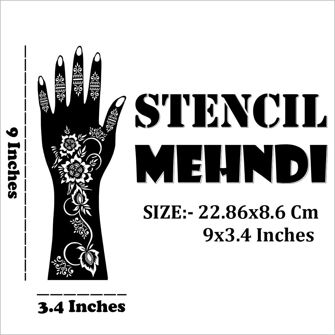 Henna Lover Mehndi Stencil Sticker for Personal and Event Styling Peel And Stick Stencil Mehndi Sticker For Women, Girls And Teen-age