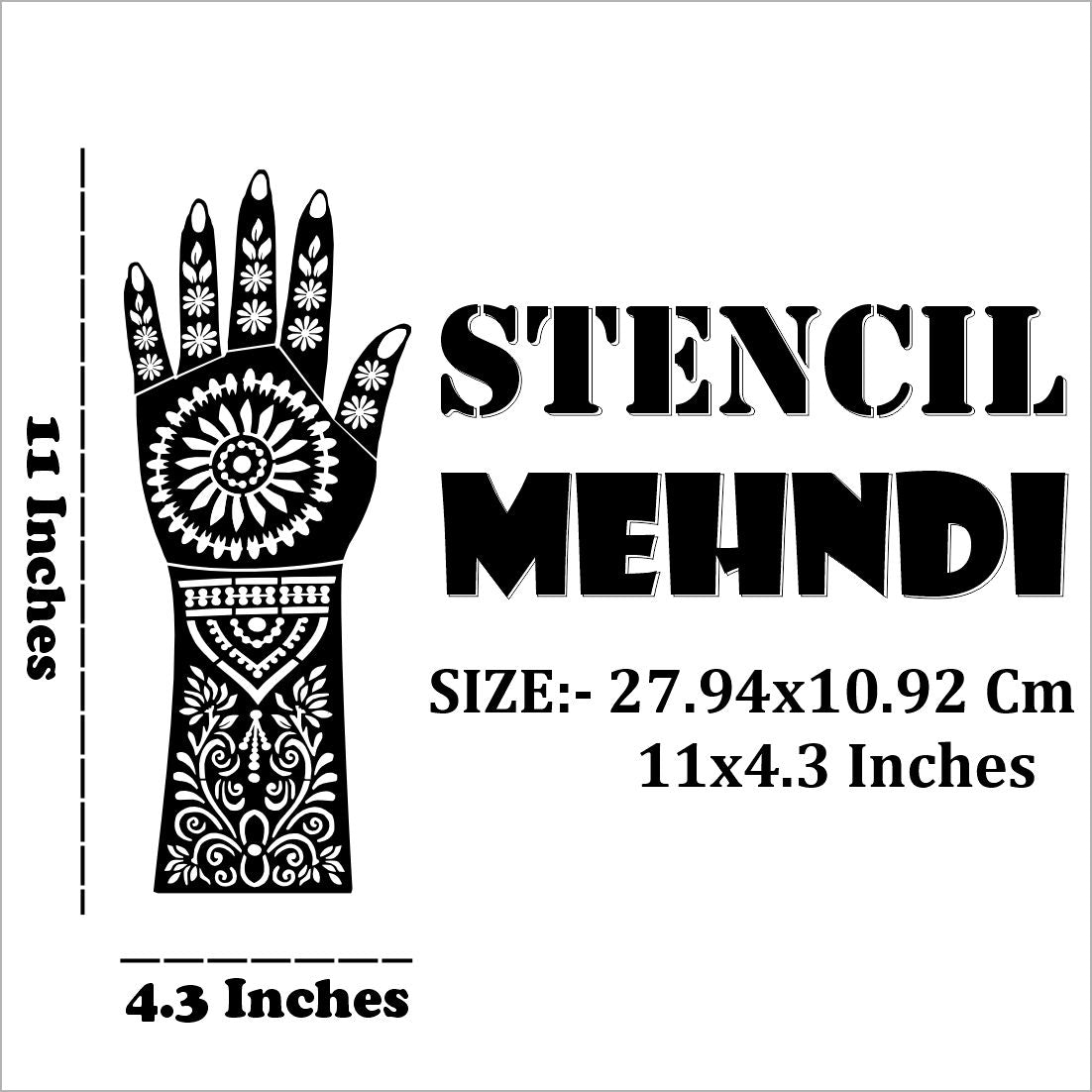 Mandala And Paisley Mix Bridal Mehndi Stencil Sticker For Festive Events  Easy To Use With Instant Beautiful Design