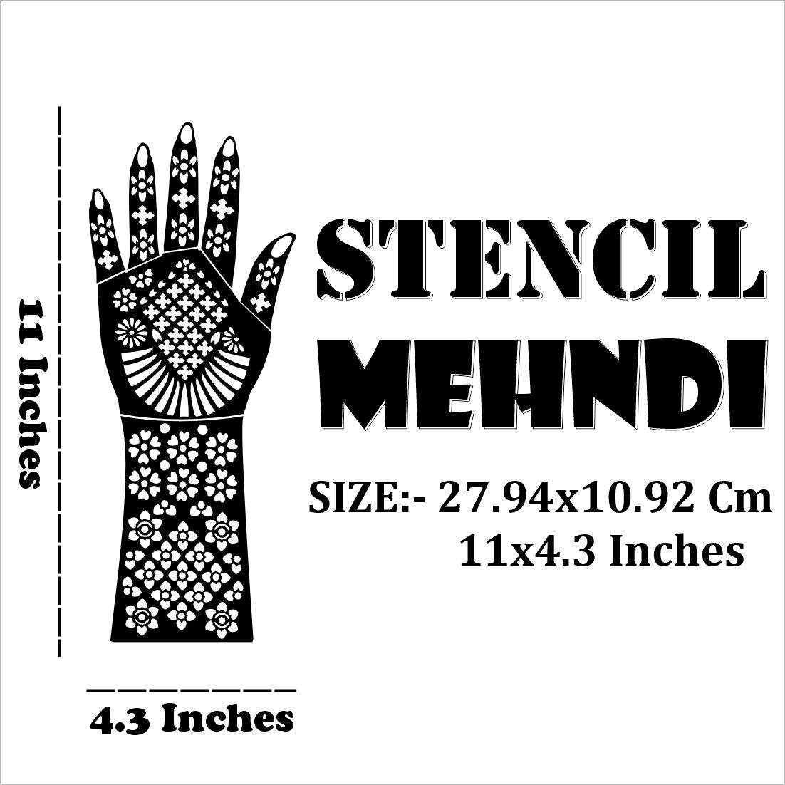 Engagement Theme Bridal Mehndi Stencil Sticker With Bride-Groom Motif Easy To Use With Instant Beautiful Design